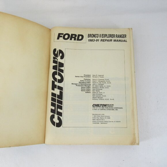 Chilton's Ford Bronco II Explorer Ranger 1983-91 Repair Manual Part No.8159 - Picture 3 of 8
